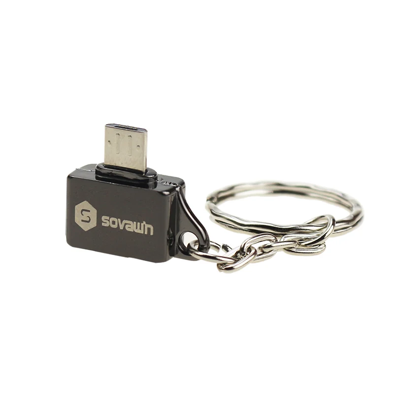 Sovawin металлический USB 2,0 Женский к Micro USB Мужской мини Android OTG адаптер Microusb конвертер портативный разъем с брелоком