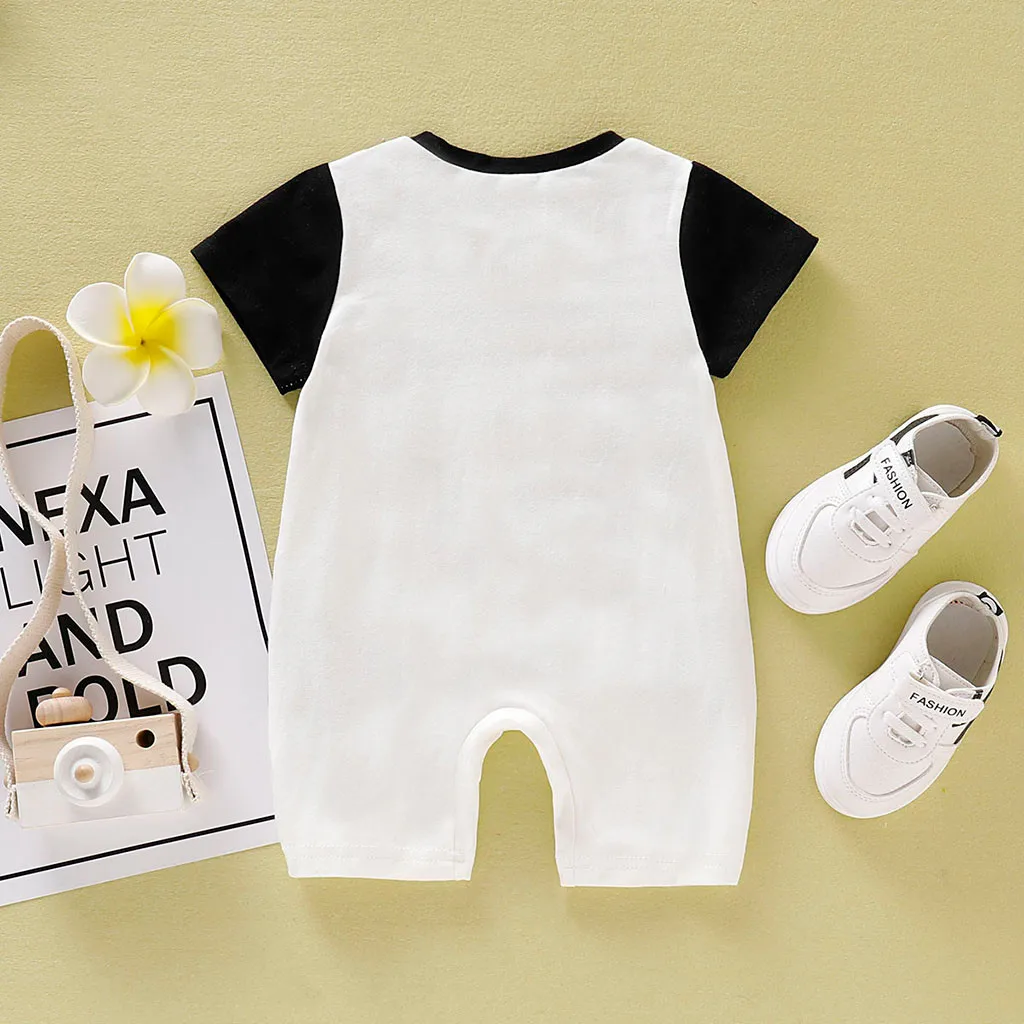 Детский комбинезон с короткими рукавами для мальчиков и девочек полосатый