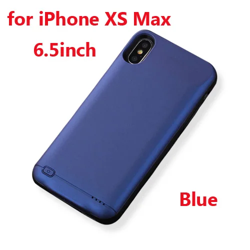 Blue for XS Max 4000 мАч зарядное устройство чехол для iPhone X XS power Case Внешнее зарядное устройство для iPhone XR XS Max 5000 мАч чехол для телефона зарядное устройство - Цвет: Blue for XS Max
