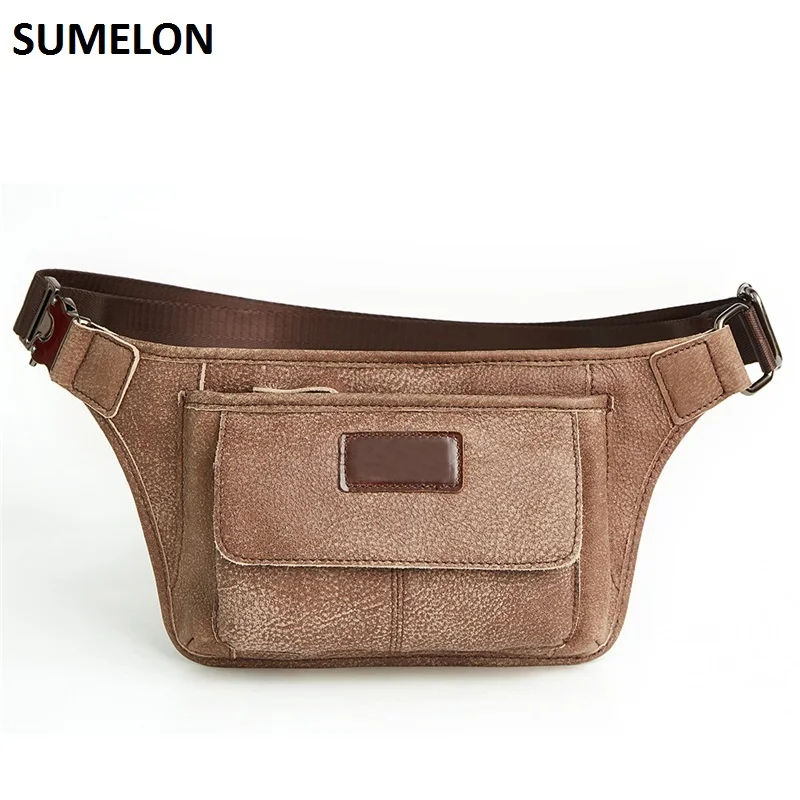 100% натуральная кожа поясная сумка модные мужские сумки из коровьей кожи