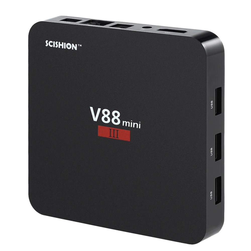 Новейший SCISHION V88 Mini III Android 7 1 RK3328 четырехъядерный ТВ-приставка 2G DDR3 ram 8G rom 2 4 GHz WiFi 64