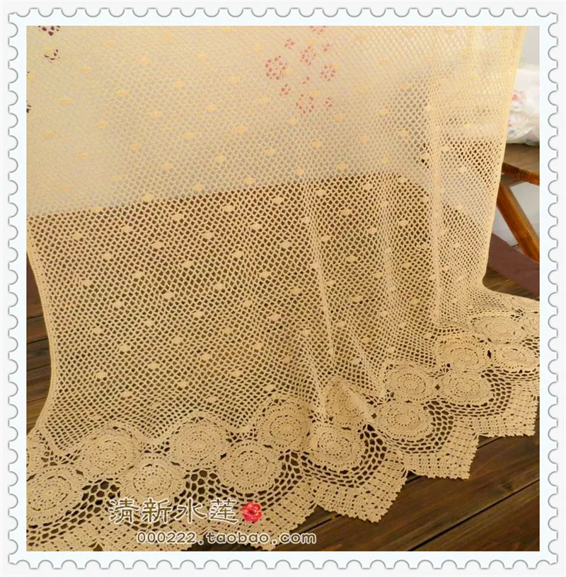 Бесплатная доставка Хлопок Вязание крючком кружева занавес для двери окна