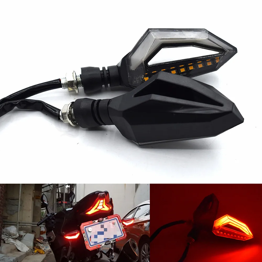 

Universal motorcycle turn signal light flowing water LED flash For Yamaha FZ6 FAZER FZ6R FZ8 FZ1 FAZER XJ6 DIVERSION MT-07 FZ-07