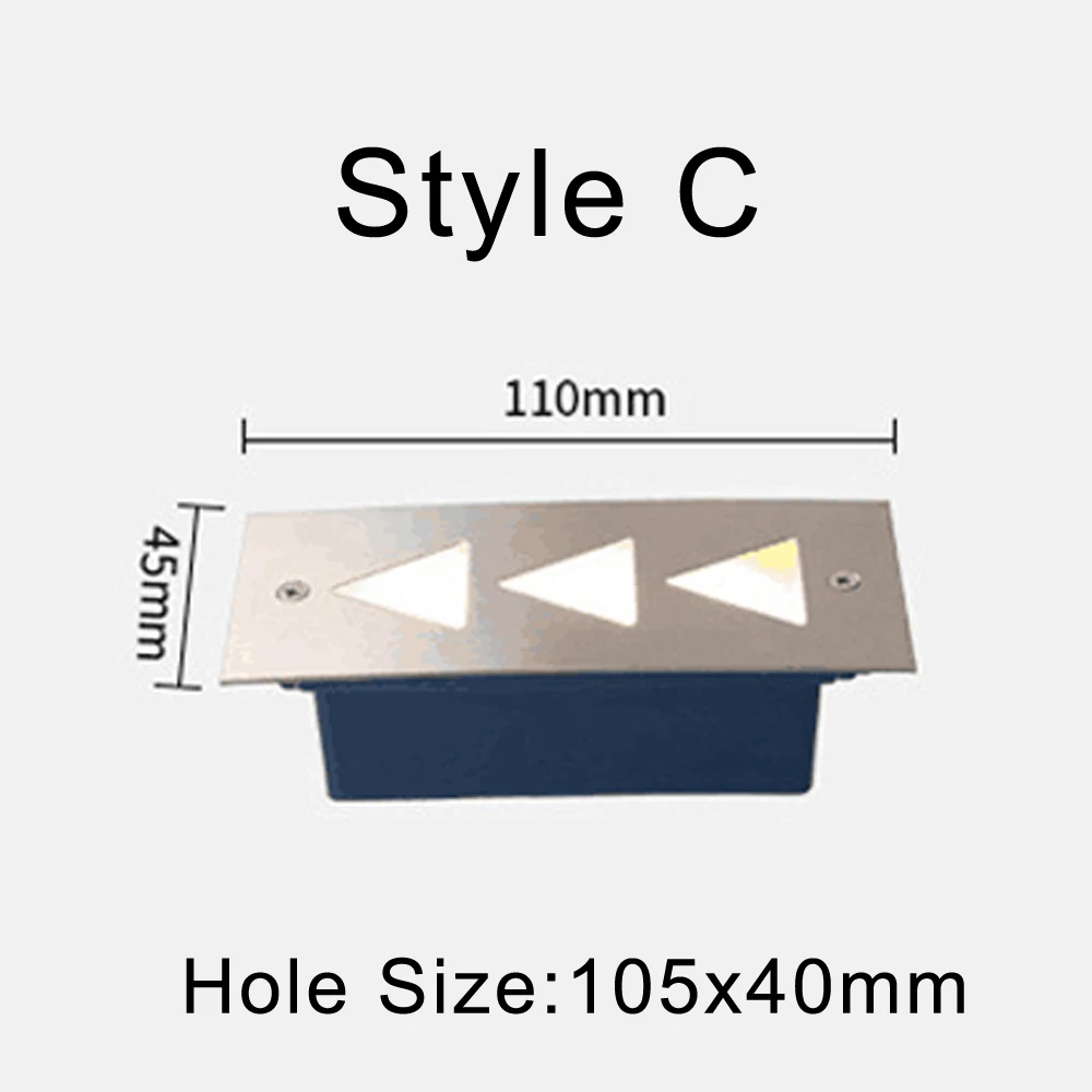Style C Светодиодный наружный светильник s Водонепроницаемый IP65 встроенный лестничный светильник, настенный светильник, подземный светильник, светильник для ног, уличный светильник s - Испускаемый цвет: Style C
