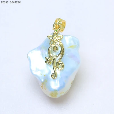 

Natural Freshwater Special-shaped Pearl White Super Large Baroque Suspension Speci pendant necklace Fine wide Woman's Jewellery