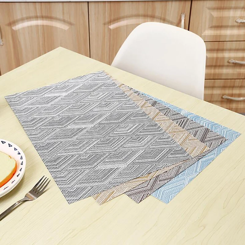 Waterproof Plastic PVC Table Mat Chic Placemat For Tableware Dining Pad Lattice Pads Bowl Coaster Kitchen Accessories | Дом и сад