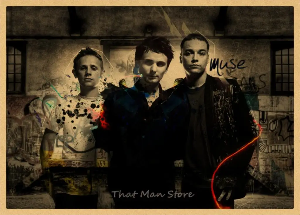 Muse poster.muse rock music vintage retro poster kraft paper decorative wall sticker