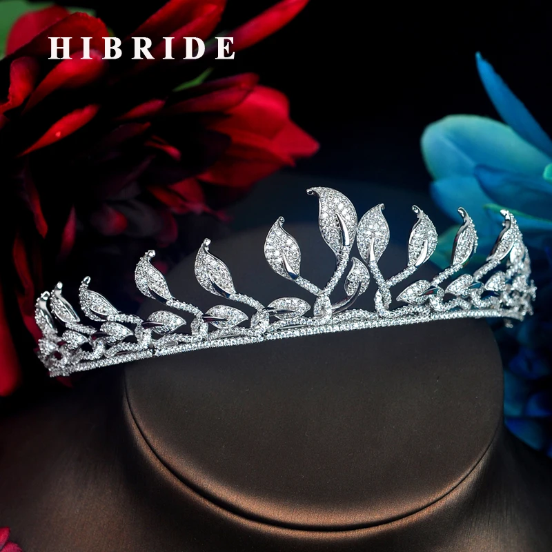 HIBRIDE Plant Leaf Headband Tiaras For Women Bridal Hair Accessories Beauty  Princess Queen Crown Fashion Jewelry Party C-78