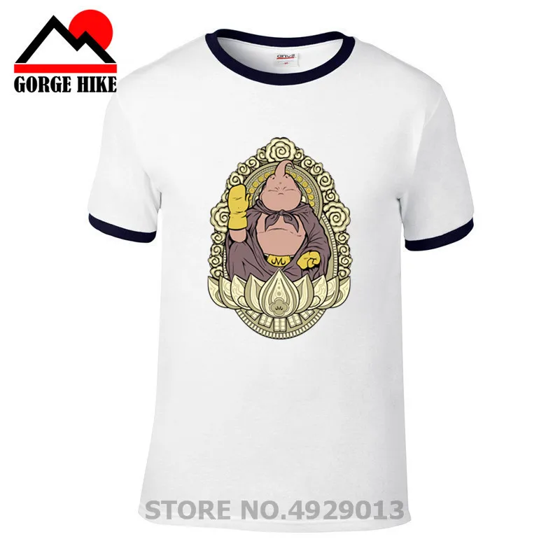 Хлопковая футболка Dragon Ball Z Buddist Majin Buu Son с Гоку Vegeta Cell коротким рукавом и круглым