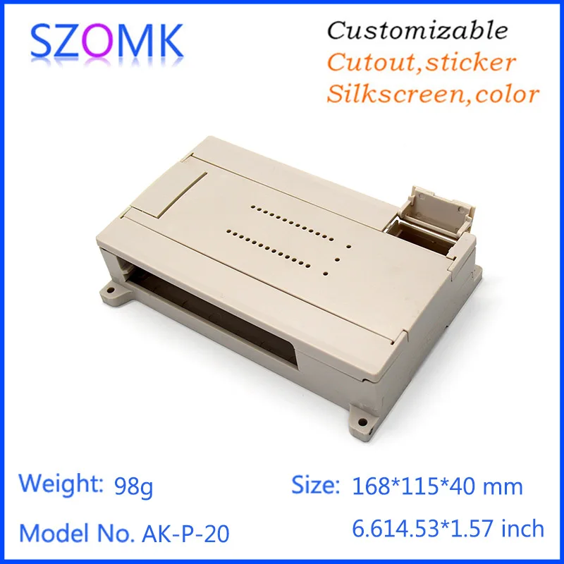 10 pcs, din rail box electronics plastic housing 168*115*40mm szomk plastic shell box Instrument control box plastic enclosure