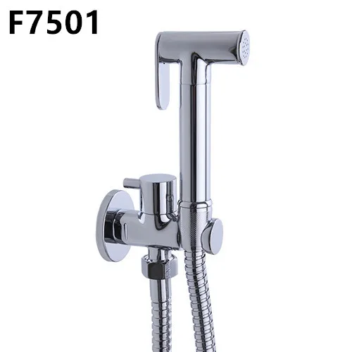 F7501cold water Frap 6 стилей латунные одиночные холодной и холодной горячей воды угловой клапан биде Смесители функция квадратная ручная душевая головка кран для женщин - Цвет: F7501cold water