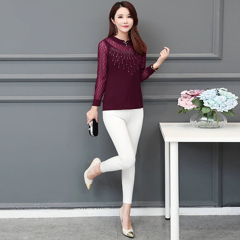 Женские футболки 2019 весенние женские блузки с блестками сетчатые Топы в стиле