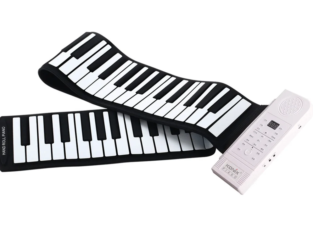 88 ключей рулонное пианино гибкий силиконовый складной электронная клавиатура