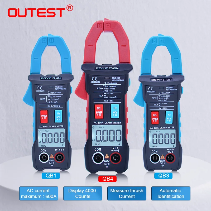 OUTEST True RMS цифровой измеритель напряжения постоянного/переменного тока в амперах