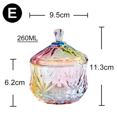 1pcs Витражные стеклянные емкости для хранения, витражные стеклянные банки для конфет, баночки для хранения еды, закусок, баночки для сбора мелочей, свадебные подарки - Цвет: 1pcs