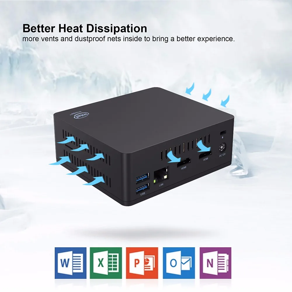 AP35 мини-компьютер Intel Apollo Lake J3355 Intel HD Graphics 500 4 Гб+ 64 Гб 2,4 г/5,8 г WiFi 1000 Мбит/с 15,6 дюймовым ips-дисплеем