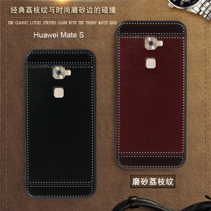 Чехол iSecret для huawei mate S CRR-L09 Чехол кожаный мягкий черный силиконовый Классический чехол в полоску личи для huawei mate S чехол s