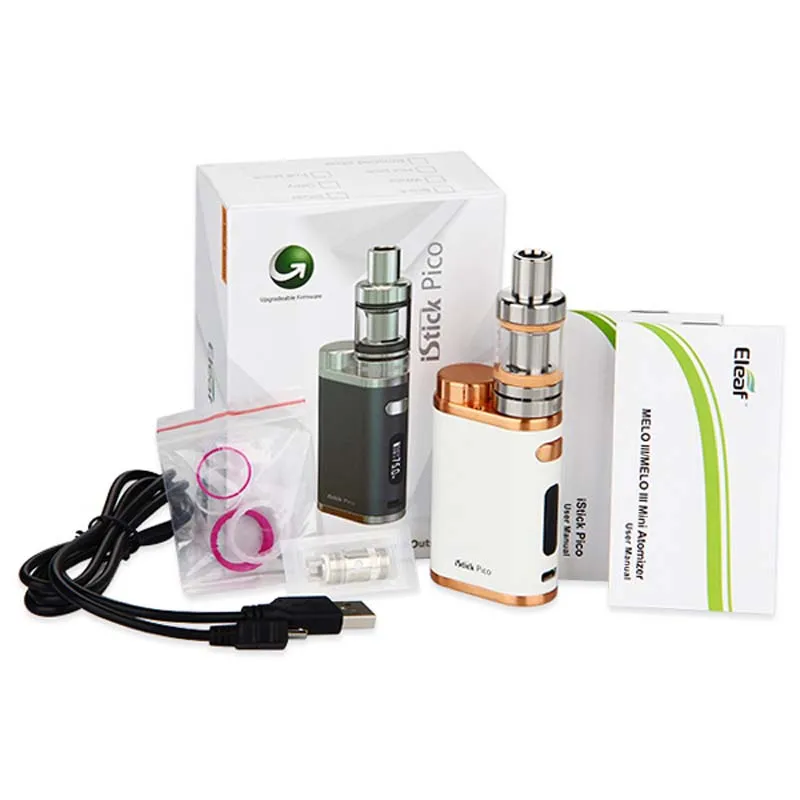 Оригинальный стартовый набор Eleaf iStick Pico 2 мл MELO 3 Mini Tank 75 Вт бокс-мод EC 0.3 Ом/0 5 Ом