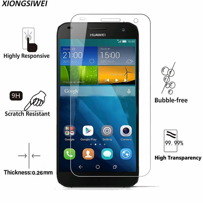 Высококачественное закаленное стекло для huawei ascend g7 защита экрана 9H 2.5D HD Передняя