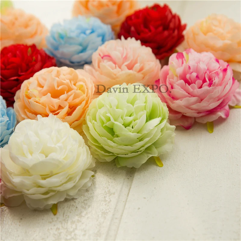 

10pcs Artificial Peony Flower Head Wedding Party Christmas Table Decoration DIY Silk Flower Wall Background decor Accessories