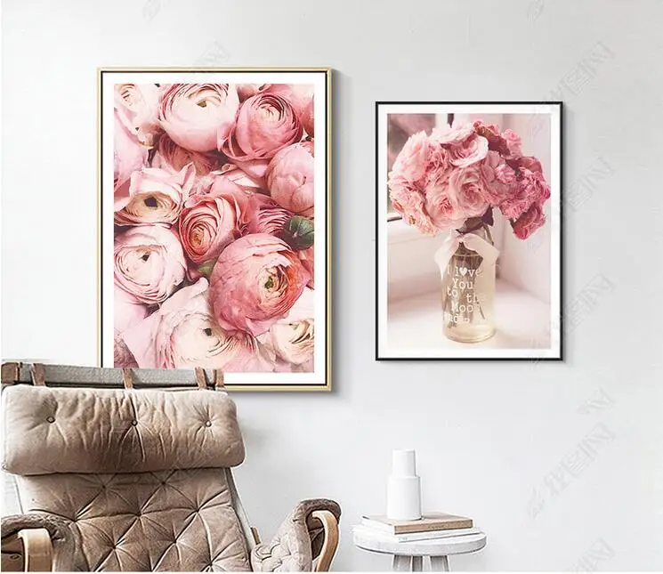 

Modern Pink Rose Flowers Canvas Paintings Posters Prints Valentine's Gift Wall Art Picture Bedroom Home Decor No Framed Art