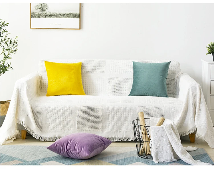 Boho Geometric Knitted Blankets Ethnic Blanket Anti-Mite Throw Towel Sofa Decorative Bed Decor Tassel Wall Tapestry Covers