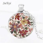 SUTEYI, модные хна Йога ожерелье Винтаж мандала цветок стекло кабошон подвеска заявление ожерелье для женщин ювелирные изделия
