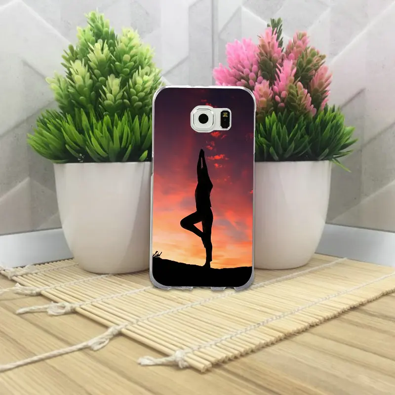 Мягкие ТПУ чехлы для мобильных телефонов Yoga World Silhouette Samsung Galaxy S3 S4 S5 Mini S6 S7 S8 S9 S10 Edge