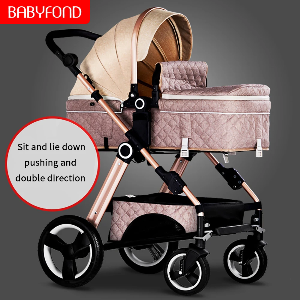 Babyfond2019 новая детская коляска с высоким обзором может сидеть лежающие Детские