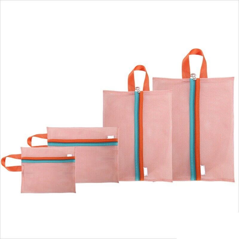 

4pcs/set Thicken Travel Storage Bag Portable Mesh Bag Case Toiletry Clothes Underwear Hanging Storage Bags Organizer Pouch