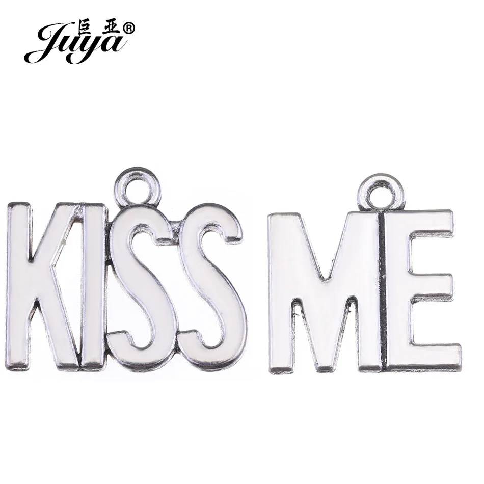 10 шт./лот 18x2 2/19x18 мм влюбленные пары KISS ME алфавит подвески старинные ювелирные