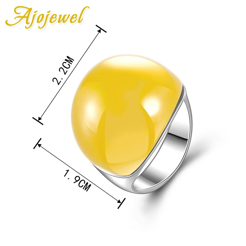 Ajojewel большие желтые полудрагоценные кольца с камнем для мужчин и женщин, брендовые модные ювелирные изделия Meus Pedidos