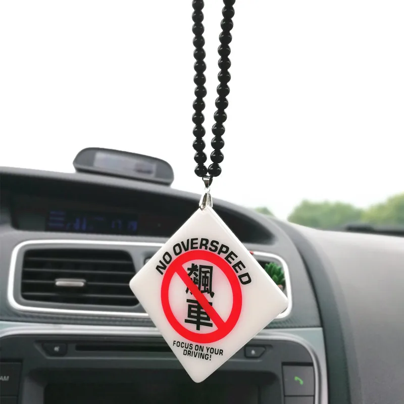 no overspeed JDM акриловая подвеска автомобиля без колёс питьевой Предупреждение неоновая вывеска автомобиля Шарм аксессуары для зеркала заднего вида в виде бисером Авто Декор - Название цвета: no overspeed