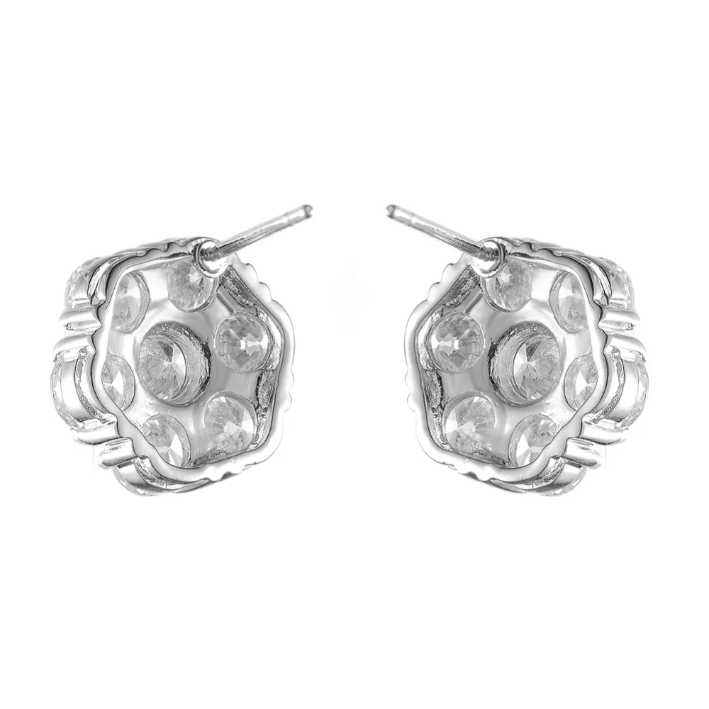 Модные ювелирные украшения KIVN цветок фианит гвоздики свадебные серьги для