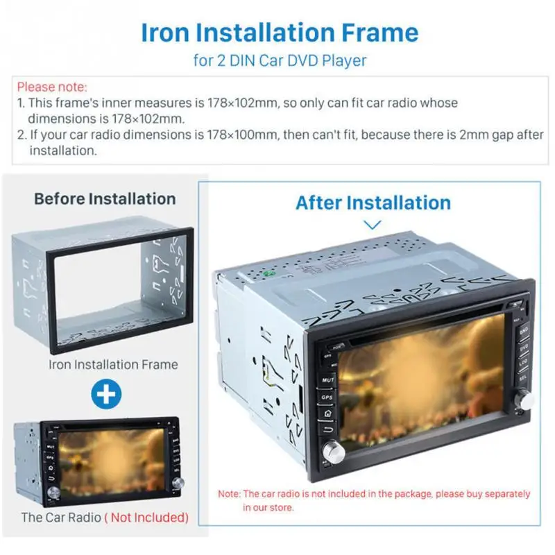 Стерео рамка фасции клетка прочный двойной 2 Din Ван Модифицированная Радио панель