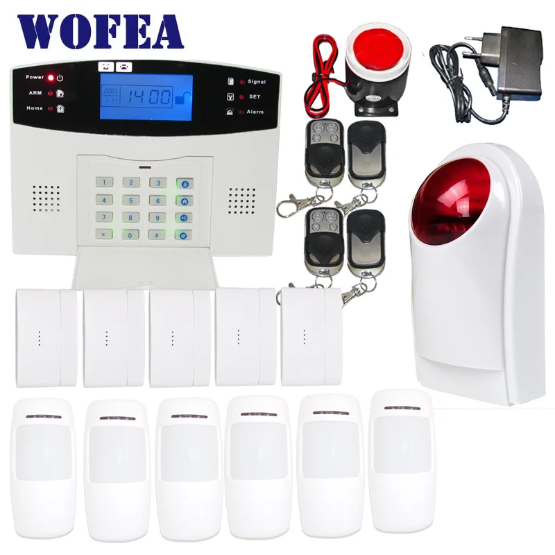 Система сигнализации wofea с ЖК дисплеем двухсторонняя GSM сигнализация для дома