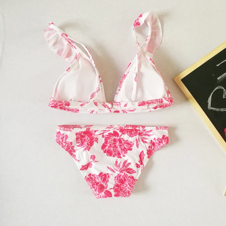 2018 комплект бикини сексуальные Купальный костюм Для женщин розовый ванный