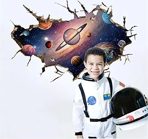 Креативный 3D космический стикер космонавт детская комната спальня вход