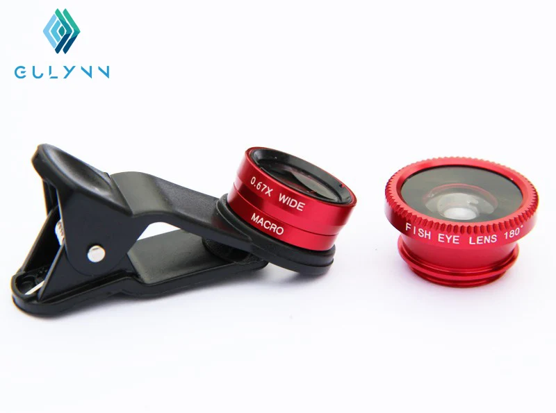Гулинн рыбий глаз 3 в 1 универсальный мобильный телефон объектив с чипом