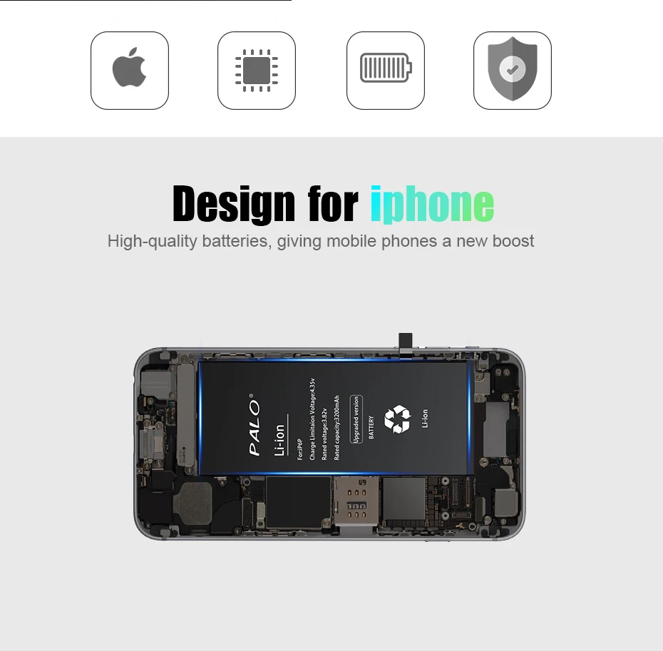 PALO аккумулятор для мобильного телефона для iPhone 6 6s s Plus, сменный аккумулятор большой емкости, аккумулятор для iPhone 6plus+ бесплатный инструмент