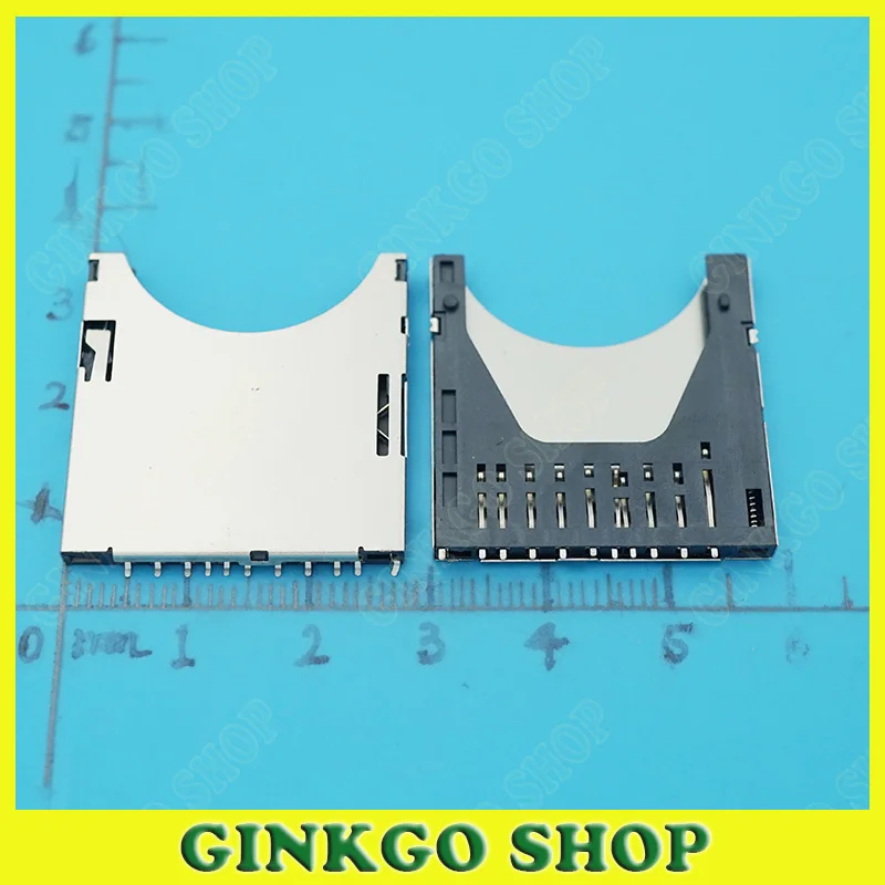 10 шт./лот 2 в 1 держатель слота для sd карты разъем лотка самонажимаемый Тип медь