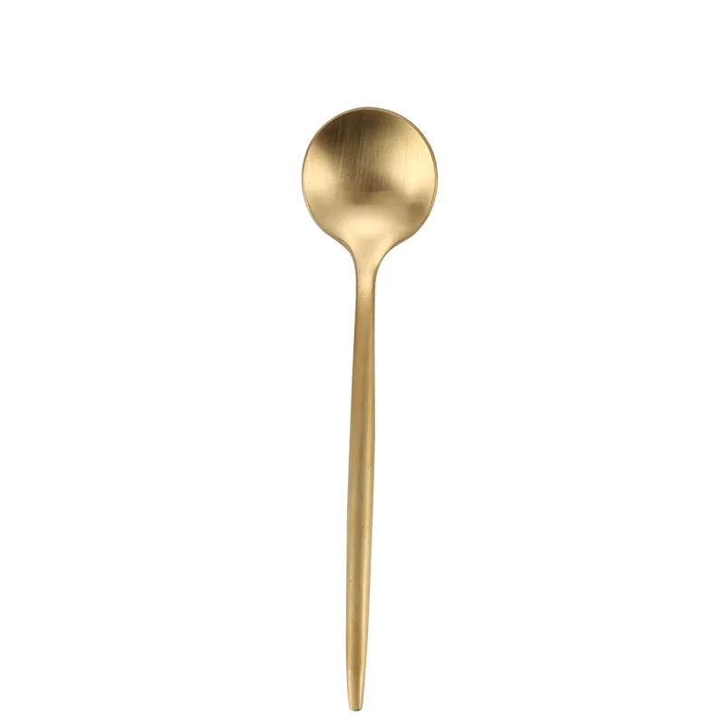 Gold Tea Spoon Столовые приборы набор ножей вилки ложки Западная кухонная посуда из нержавеющей стали домашний праздничный набор столовой посуды - Цвет: Gold Tea Spoon