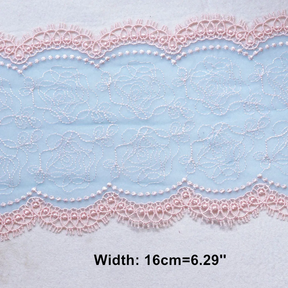 1 м 16 см Широкий DIY Одежда интимные аксессуары двойной край розовый синий вышитая