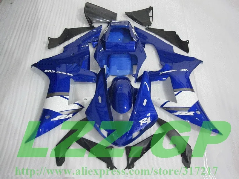 

Blue white Injection Fairings for YAMAHA 02 03 YZF R1 2002 2003 YZF1000 02 03 ABS fairing kits Pre_drilled