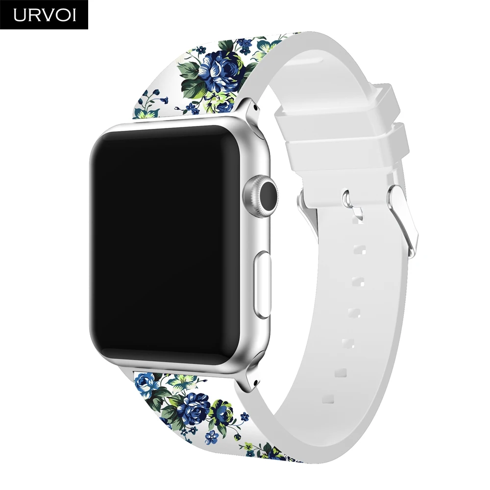 Силиконовый ремешок URVOI для apple watch спортивный iwatch 5 4 3 2 1 с пряжкой модный дизайн