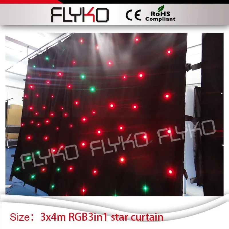 Led RGB 3в1 сценическая звезда занавеска dj Декор 3х4 М звездный концертный занавес