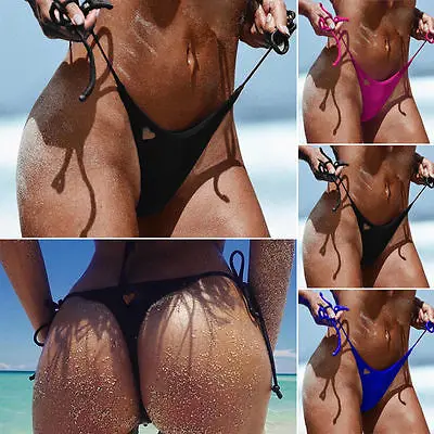 Sexy Women bandage high waist thong shorts Brazilian Side tie Cheeky Bottoms Thong V Swimwear Swimsuit beachwear swimming | Спорт и