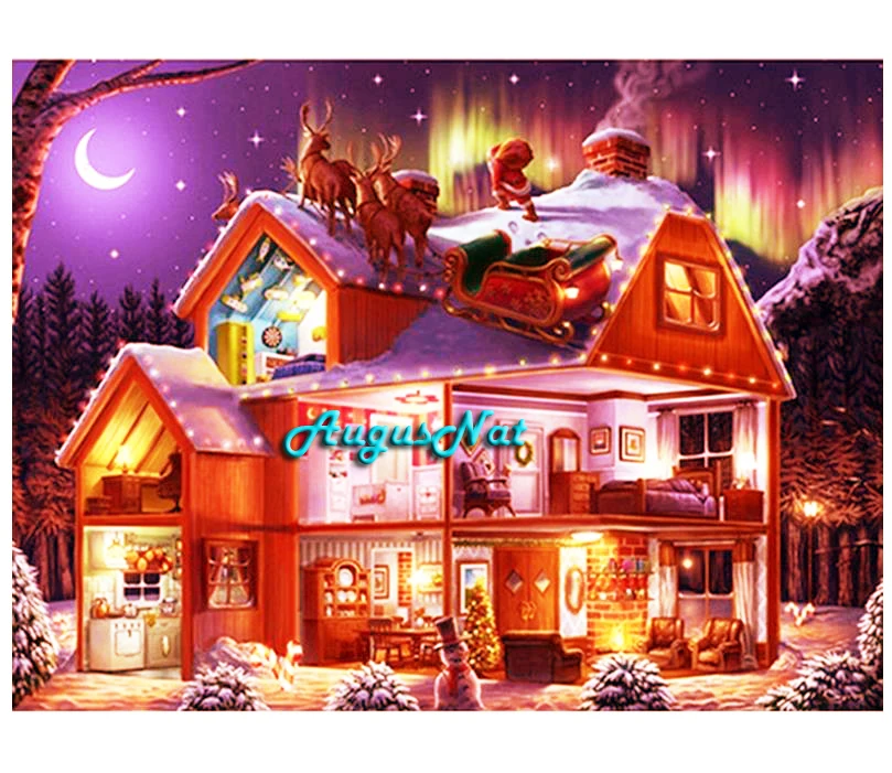 Вилла Алмазная картина вышивка крестиком дом стены искусство Рождество алмаз dotz