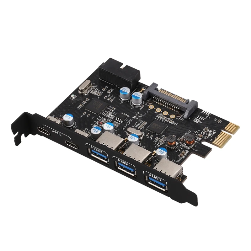 7 портовая Плата расширения Pci Расширьте три порта Usb 3 0 a и два C Внутренний 20