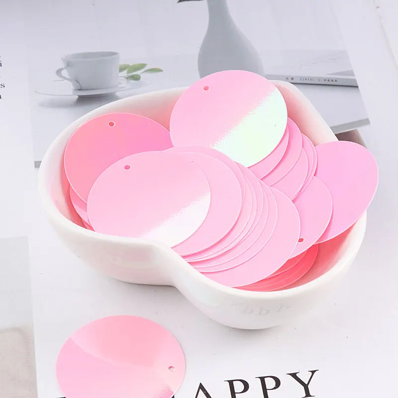 AB Dark Pink 10 г/упак. 30 мм-50 мм AB Цвет Плоская Круглая свободная тесьма с пайетками для шитья свадебного ремесла, аксессуары для женской одежды - Цвет: AB Dark Pink